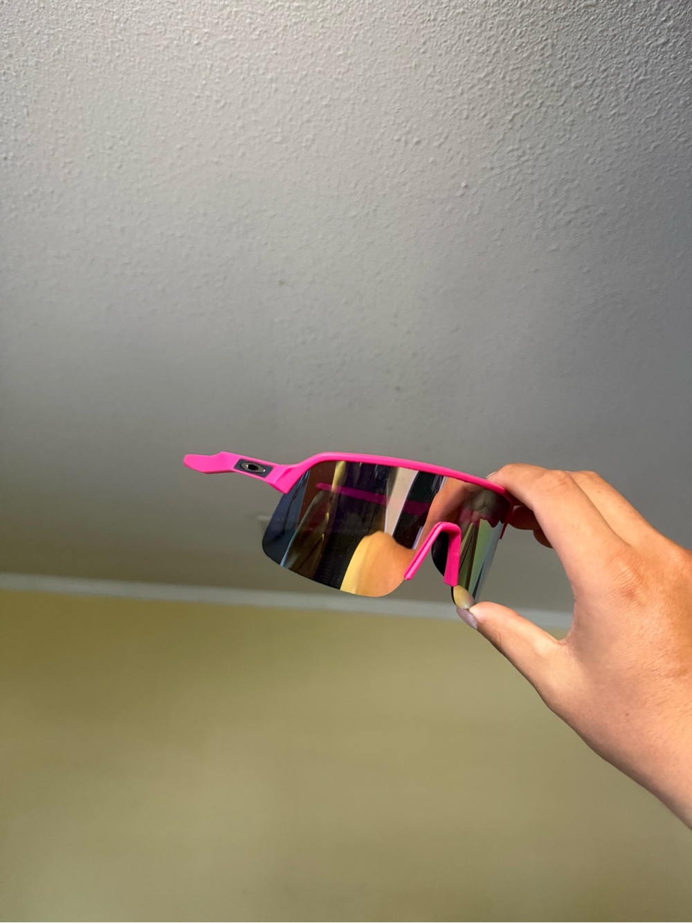 Oaks o sunglasses Pink Sport Sunglasses with Mirrored Lens